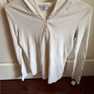 James Perse Cream Hooded Sweatshirt